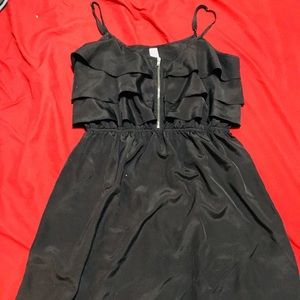 No Boundaries black front zip dress